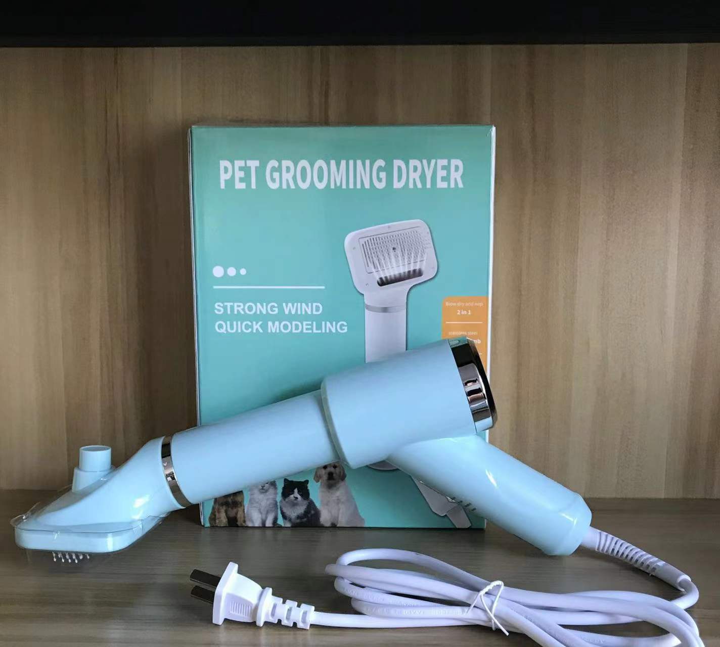 Fluff Blowout Brush — 2-in-1 dog dryer and grooming comb