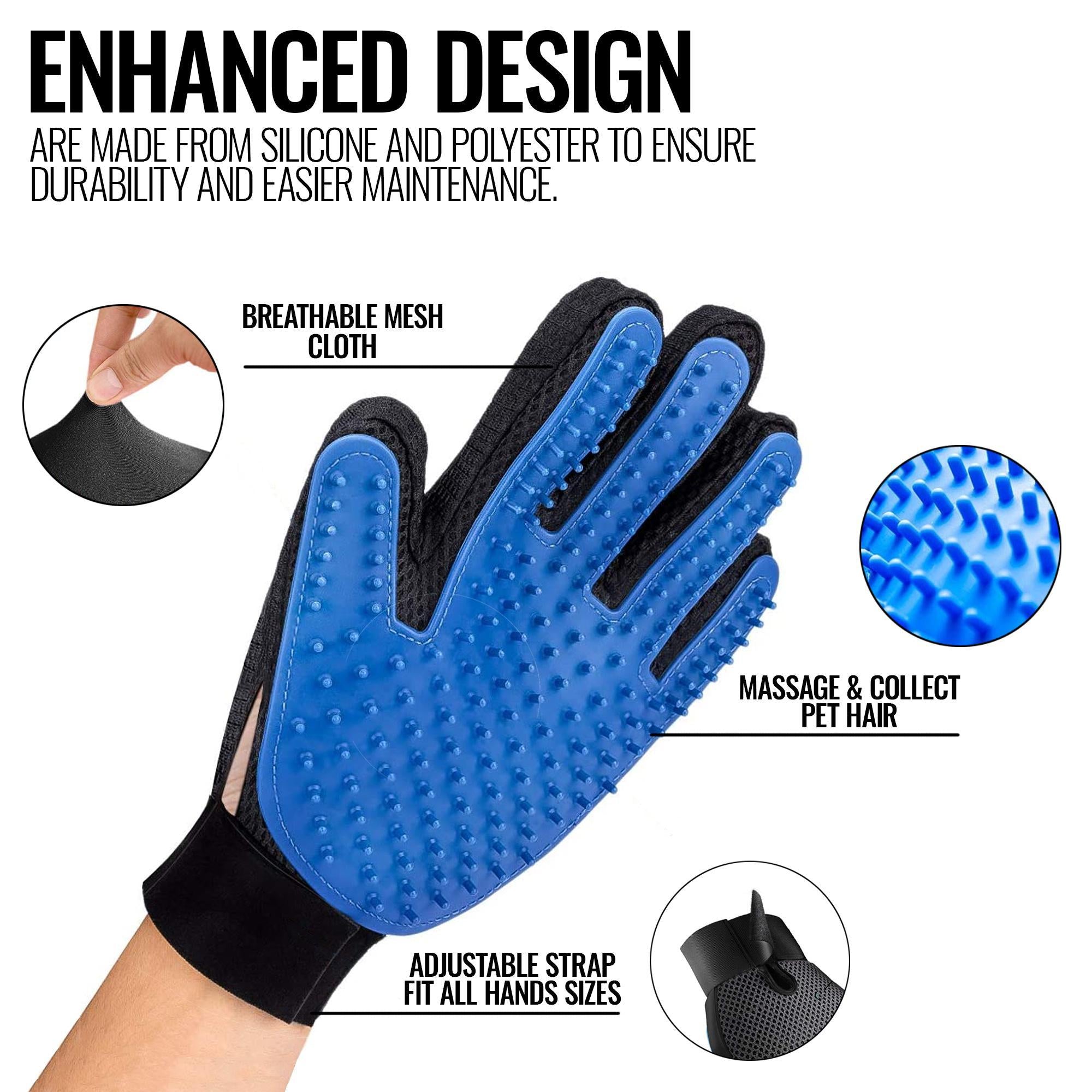 Fluff Grooming Gloves — deshedding mitts for dogs and cats