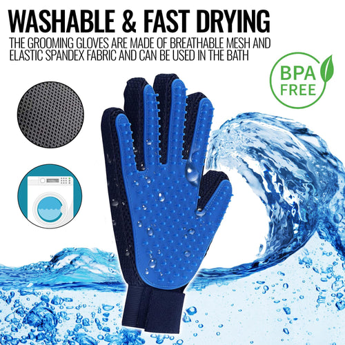 Fluff Grooming Gloves — deshedding mitts for dogs and cats