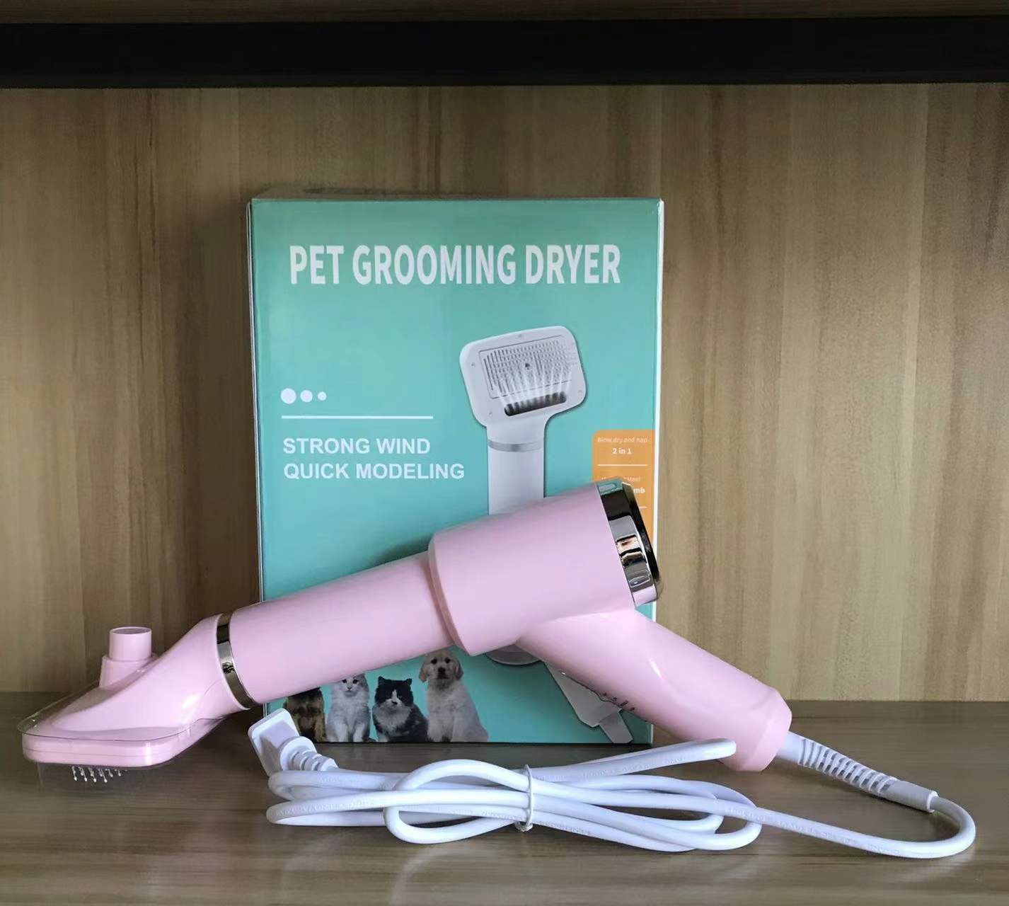 Fluff Blowout Brush — 2-in-1 dog dryer and grooming comb