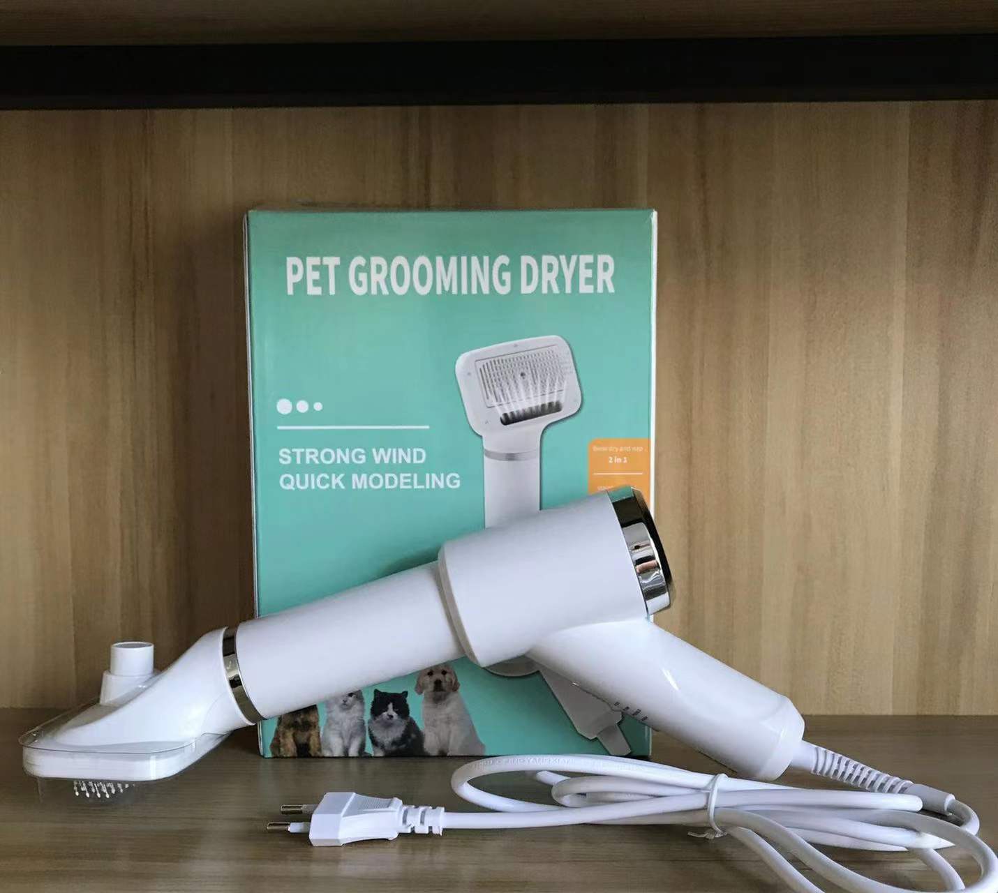 Fluff Blowout Brush — 2-in-1 dog dryer and grooming comb